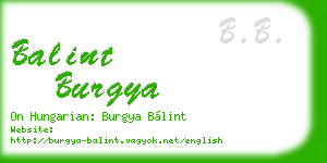 balint burgya business card